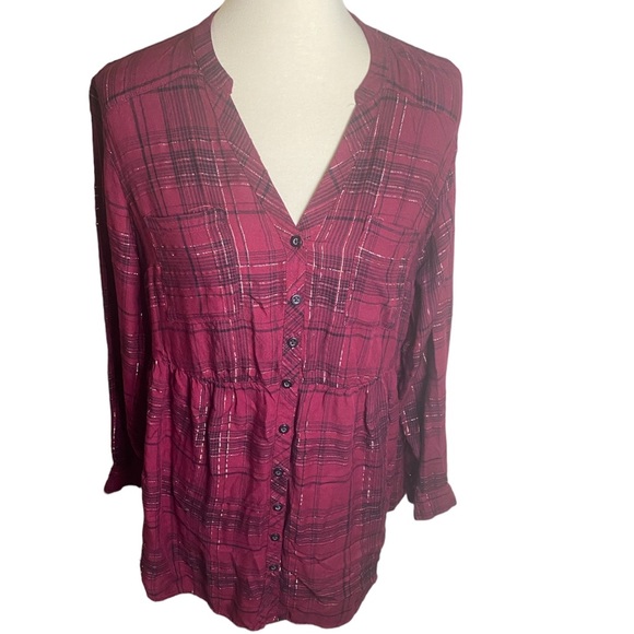 Torrid Button Down Top with Glitter Thread - Picture 2 of 4